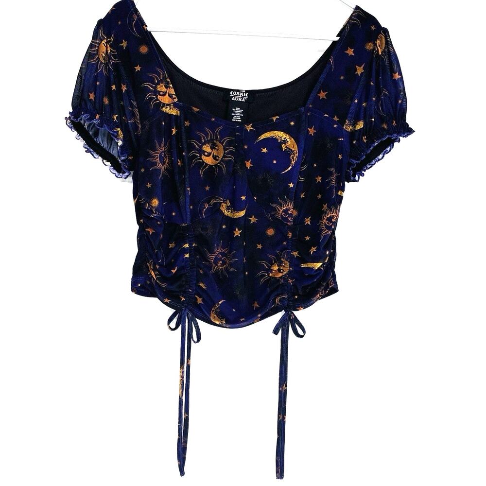 Cosmic Aura Sun And Moon Crop Top Size-med